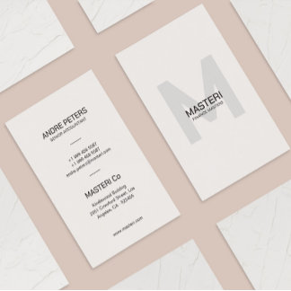 Minimal Monogram Shade Pale Grey Modern Business Card