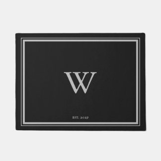 Minimal Monogram Welcome Charcoal Black | Grey Doormat