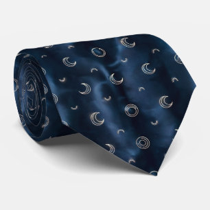 Minimal Moon Phase Pattern Tie