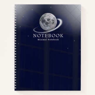 Minimal Moon Space Personalised Notebook