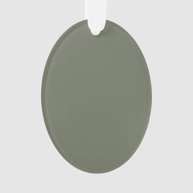 Minimal Moss Green Acrylic Ornament – Customisable (Front)