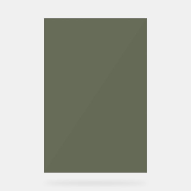 Minimal Moss Green Acrylic Sign – Customisable (Front)