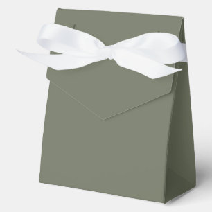 Minimal Moss Green Favor Box with Ribbon (Custom)