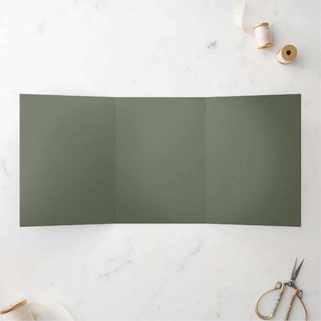 Minimal Moss Green Trifold Letter – Customisable (Inside)
