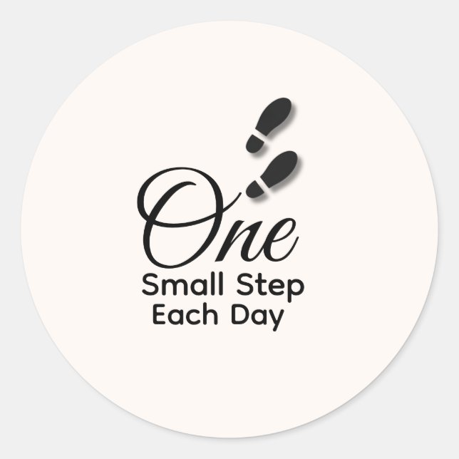 Minimal Motivational Sticker – One Small Step Each (Front)