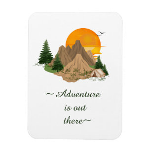 Minimal Mountain Adventure Magnet