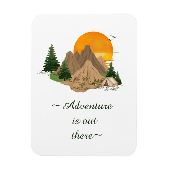 Minimal Mountain Adventure Magnet (Vertical)
