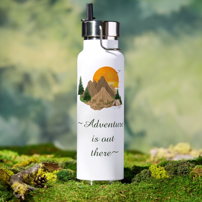 Minimal Mountain Adventure Water Bottle (Outdoor (Rotated))