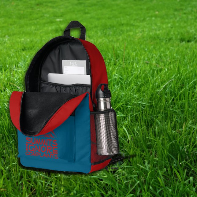 Minimal Mountain Art Hiking  blue red  Backpack (Creator Uploaded)