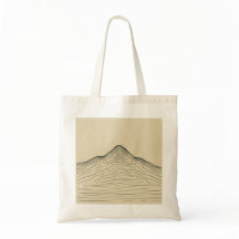 Minimal Mountain Contour Map Tote Bag