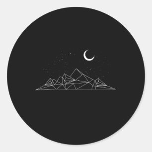 Minimal Mountains Geometry Outdoor Hiking Classic Round Sticker
