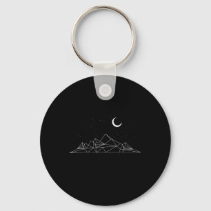 Minimal Mountains Geometry Outdoor Hiking Key Ring