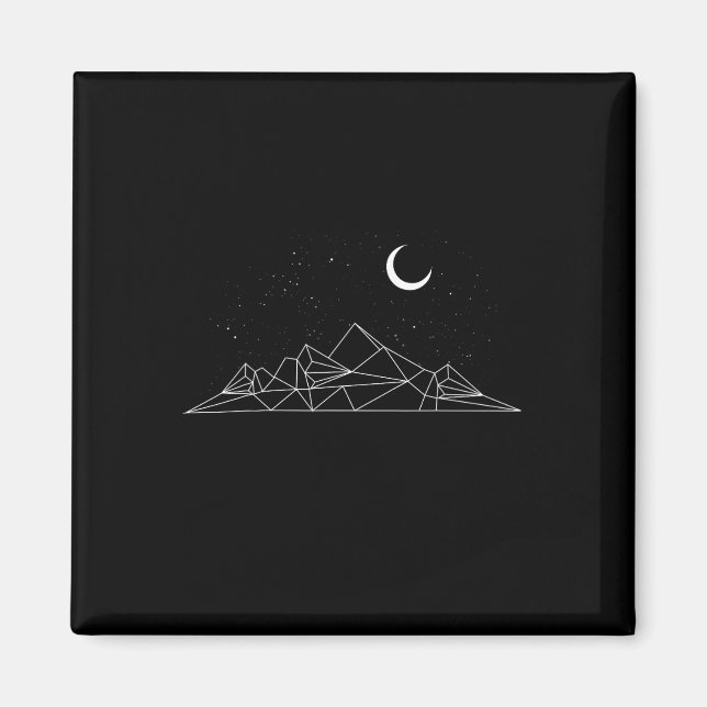 Minimal Mountains Geometry Outdoor Hiking  Magnet (Front)