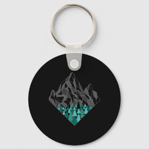 Minimal Mountains Geometry Outdoor Hiking Nature Key Ring