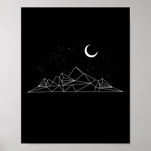 Minimal Mountains Geometry Outdoor Hiking Poster