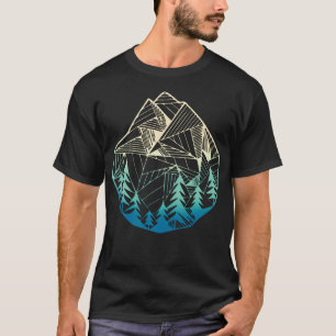 Minimal Mountains Geometry Outdoor Hiking T-Shirt