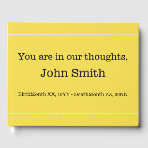 Minimal & Mournful Funeral Guestbook
