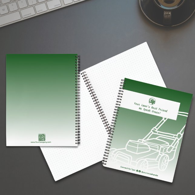 Minimal Mower Logo Green Lawn Care Notebook (Minimal Mower Logo Green Lawn Care Notebook)