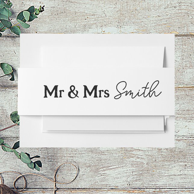 Minimal Mr & Mrs Invitation Belly Band (Creator Uploaded)