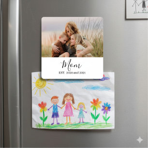 Minimal Mum Established Photo Gift Magnet