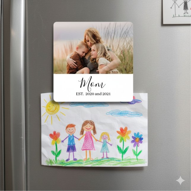 Minimal Mum Established Photo Gift Magnet (Creator Uploaded)
