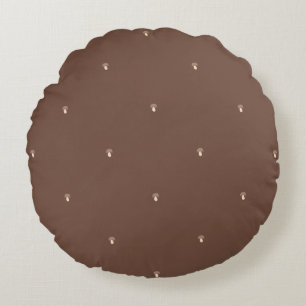 Minimal Mushroom Pattern Pillow – Dark Background