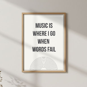 Minimal music lover quote poster