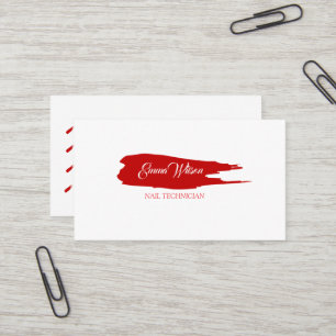 Minimal Nail Technician Business Card with QR Code