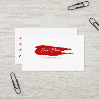Minimal Nail Technician Business Card with QR Code