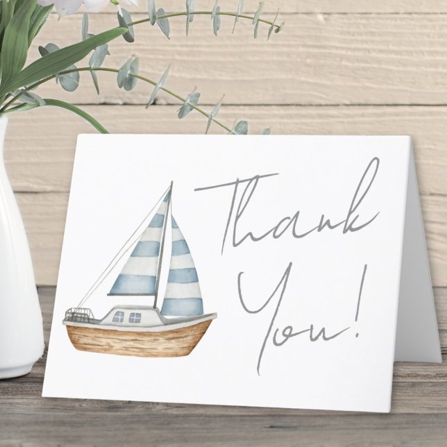 Minimal Nautical Baby Shower Thank You Card (Minimal Nautical Baby Shower Thank You Card )