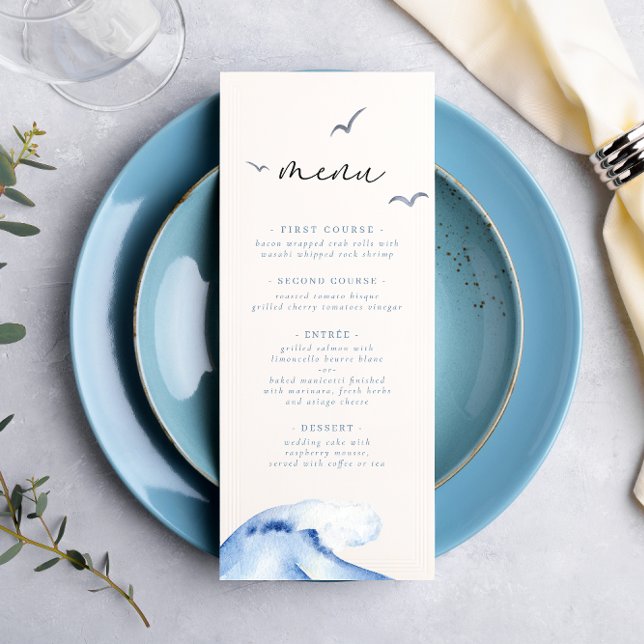 Minimal Nautical Sailboat Ahoy Boy's  Menu (Creator Uploaded)