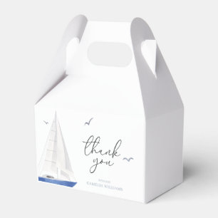 Minimal Nautical Sailboat Baby Shower Ahoy Boy's Favour Box