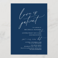 Minimal Navy, Love in patient, wedding postponed