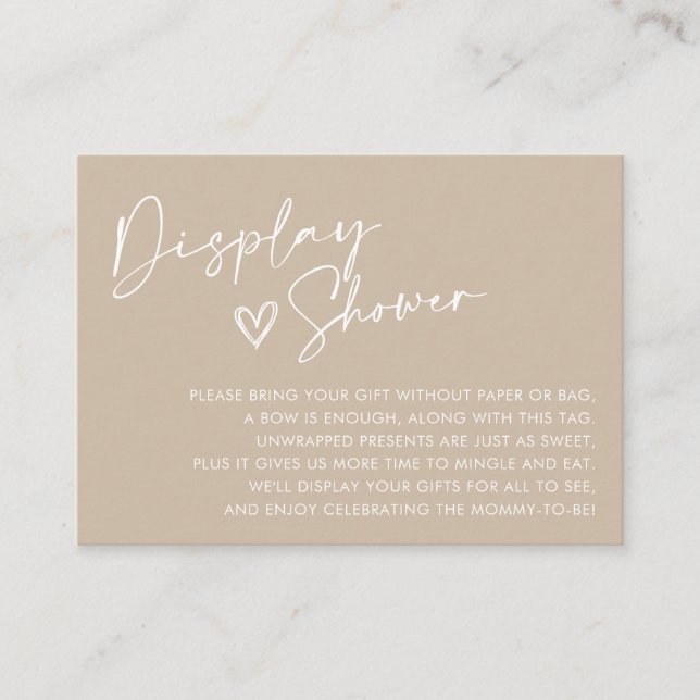 Minimal Neutral Baby Display Shower Enclosure Card (Front)