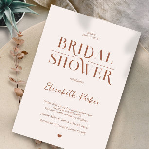 Minimal neutral boho modern bridal shower invitation