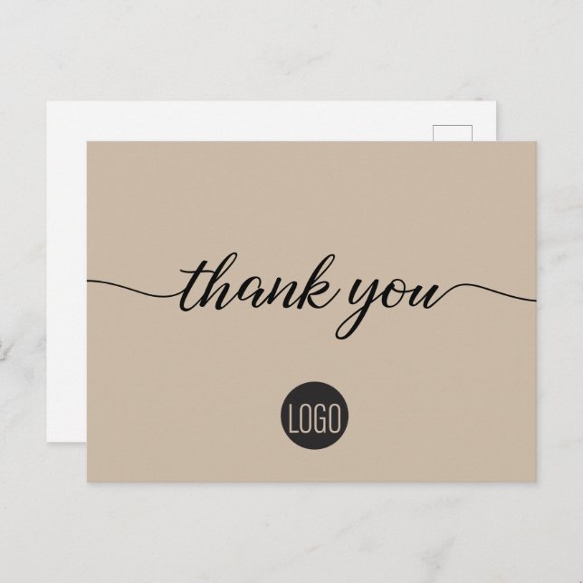 Minimal Neutral Business logo Custom Postcard (Front/Back)