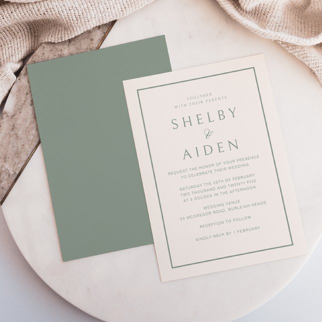 Minimal Neutral Elegant Modern Wedding Invitation (Creator Uploaded)
