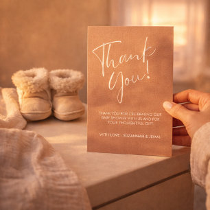 Minimal Neutral Modern Baby Shower Thank You Card