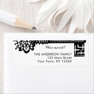 Minimal New Home Vintage Key  Label Return Address Label