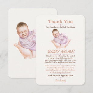 Minimal Newborn Welcome Thank You Editable Card