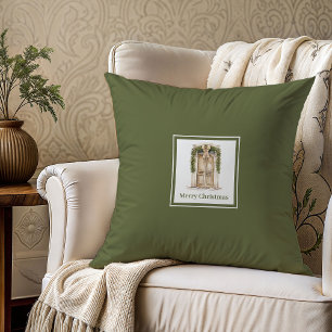 Minimal Nordic neutral family name Christmas gift  Cushion