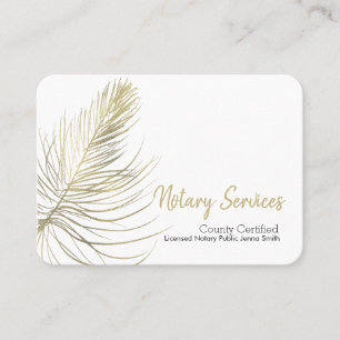 Minimal Notary Services Gold Earthy Square Business Card