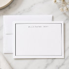 Minimal Note Card | Simple Border White Notecards