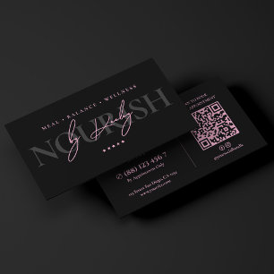 Minimal Nutritionist Pink Black Fitness Dietician Business Card