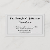 Minimal Obstetrician Business Card
