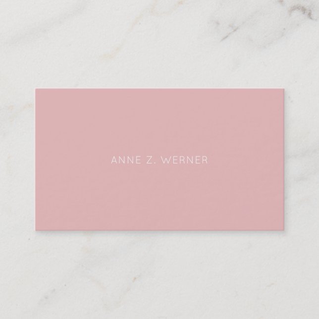 minimal of the minimalist . her elegant pink business card (Front)