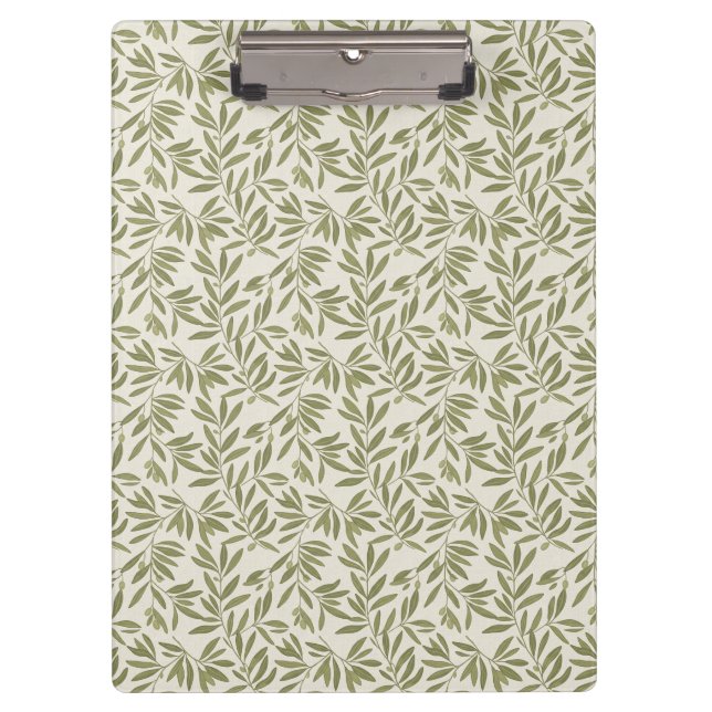 Minimal Olive Branch Pattern Clipboard (Front)