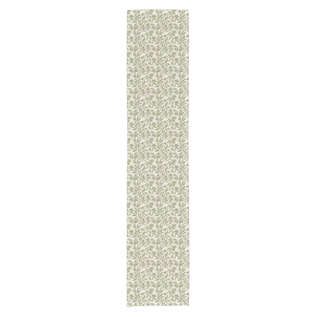 Minimal Olive Branch Pattern Short Table Runner (Front)