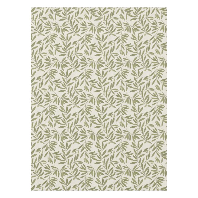 Minimal Olive Branch Pattern Tablecloth (Front)