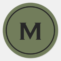 Minimal Olive Classic Monogram Medallion